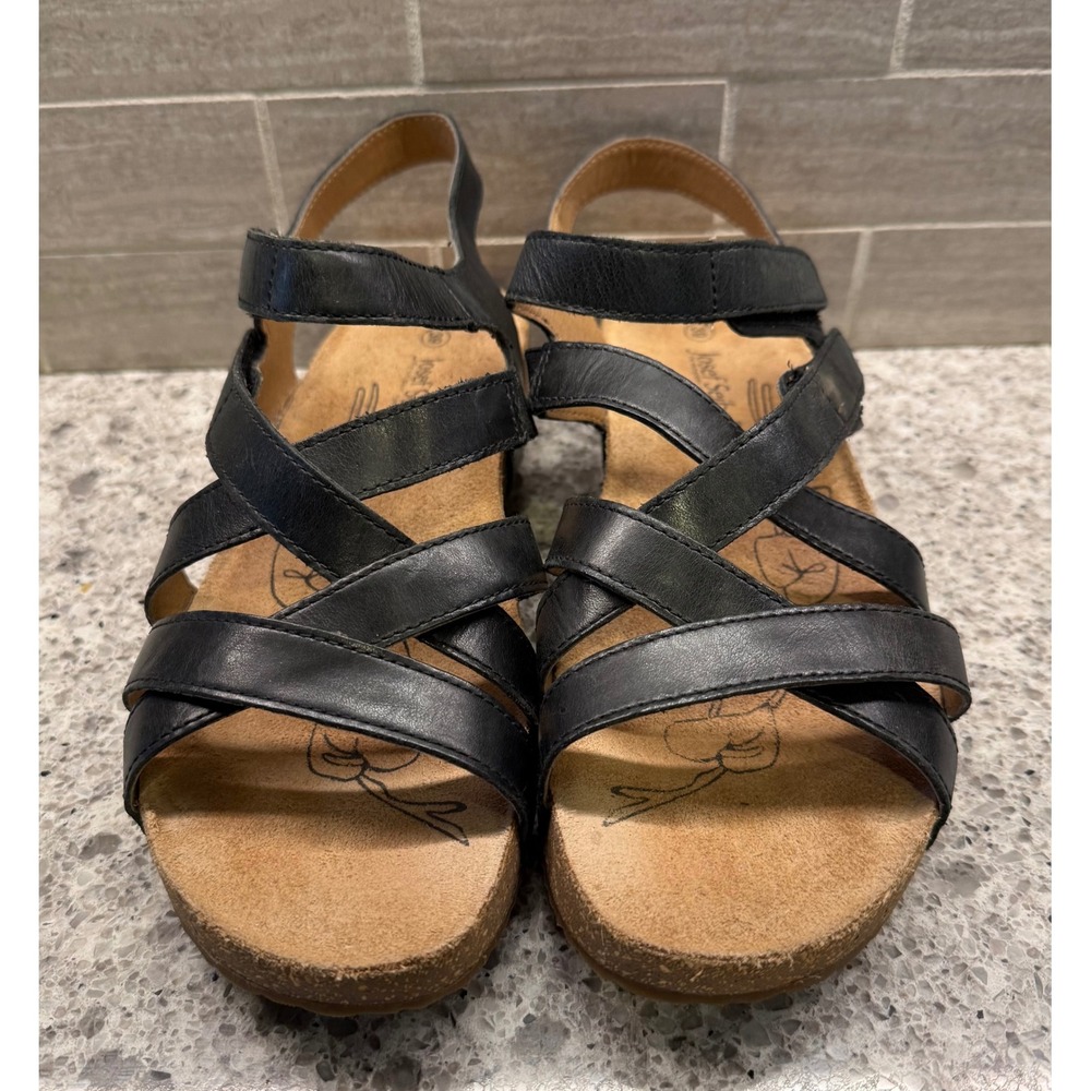 Joseph Seibel Black Strappy Tonga Leather Summer Sandals Size 39 (US 8-8.5) - Picture 9 of 9